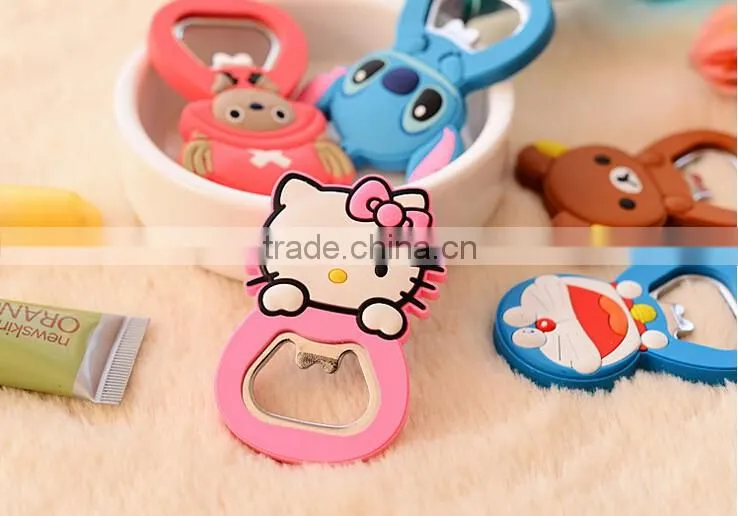 wholesale cheap blank beer soft magnet rubber custom pvc bottle opener for wedding favors