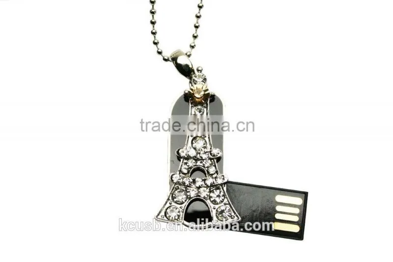 Necklace Eiffel tower shape usb flash drive