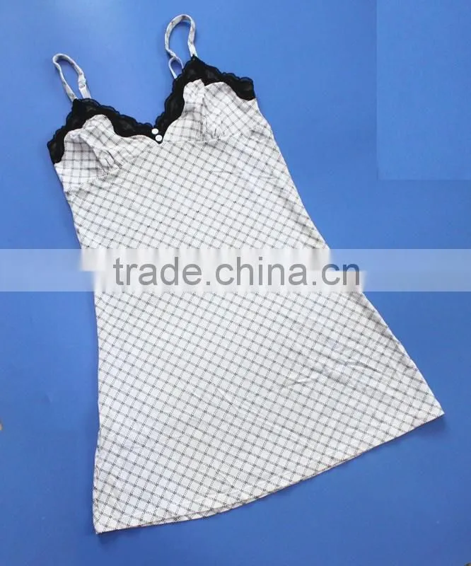 Simple style Low black lace necktie nighty dress/shapewear