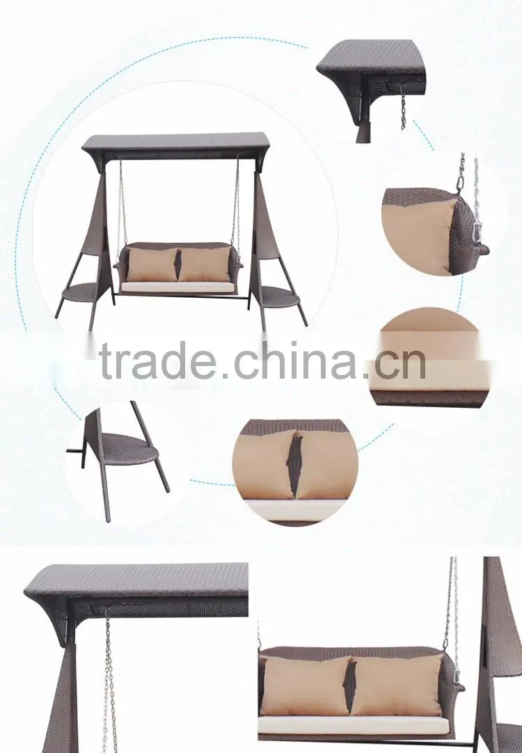 Double Luxury Patio Rattan Hanging Swing Chair Wicker Hanging Garden Swing Chairs