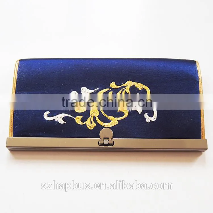 2015 Fashion Handmade Embroidery Lady Wallet 100%Silk