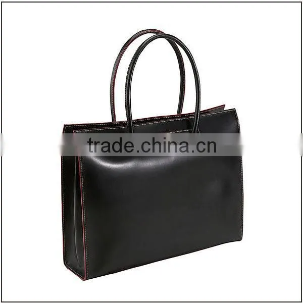 Custom fashion business laptop tote bag leather lady laptop bag
