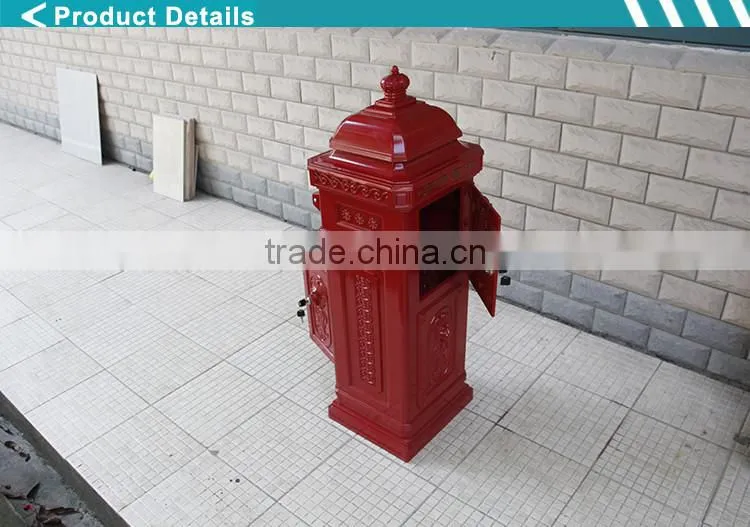 China Manufacturer Crown Decorative Modern Red Antique mailbox letterbox