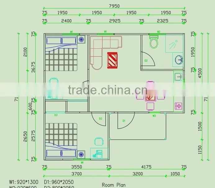 Promotion price prefab / prefabricated house plans for family living houses or guest houses
