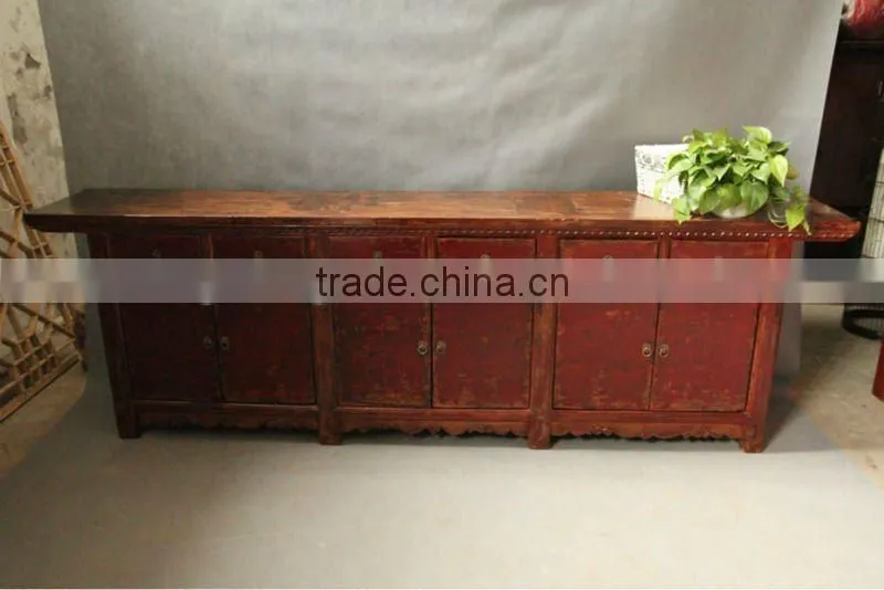 Chinese antique red TV cabinet