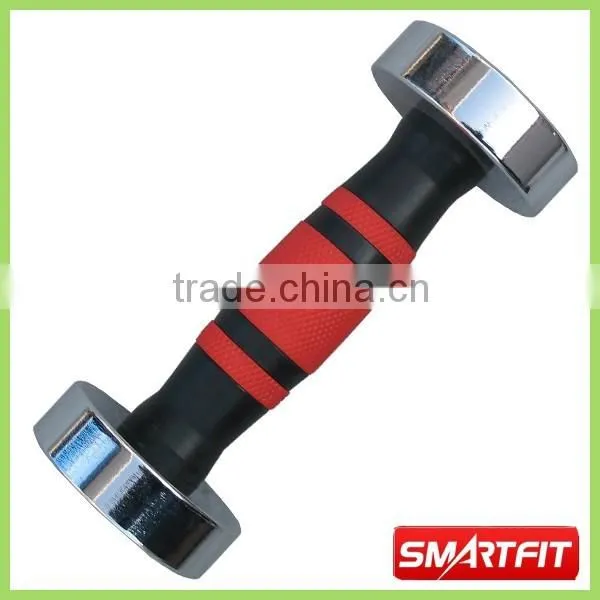 fixed chromed dumbbell with rubber massage handle