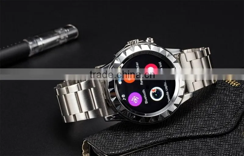 2015 Hi-Tech Metal Body Round Screen Bluetooth Smart watches men
