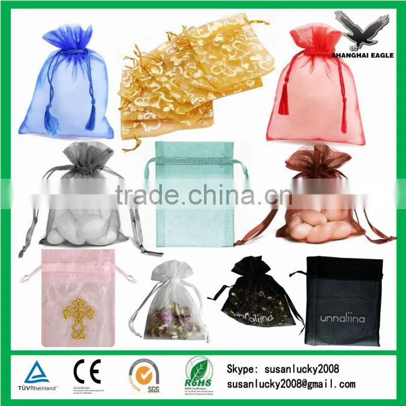 Organza gift bags hot pink
