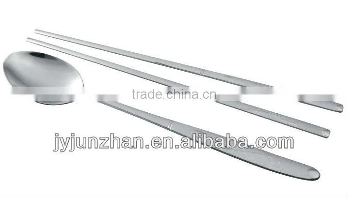 Stainless Korean spoon chopsticks with solid style and low price