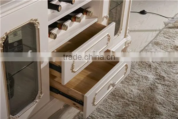Noble treasures elegant french style dinging table and chair set with cabinet / french royal round table CZ102
