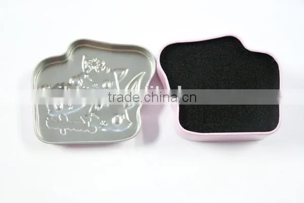 Mickey Mouse pattern pink shaped tin box