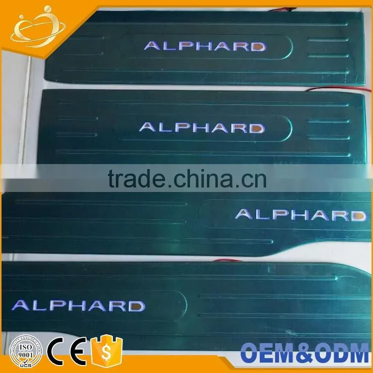 After the guard forwish,,back pedal Car LED illuminated door sill plate for prius, LED step scuff plate for TOYOTA WISH