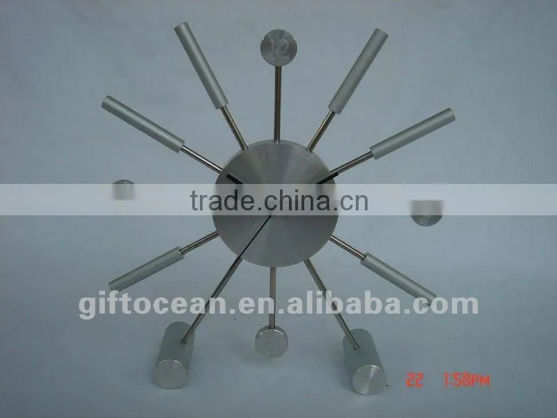 aluminum art metal desk clock, crafts aluminum clock