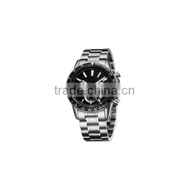 Double pusher chronograph stainless steel man watch