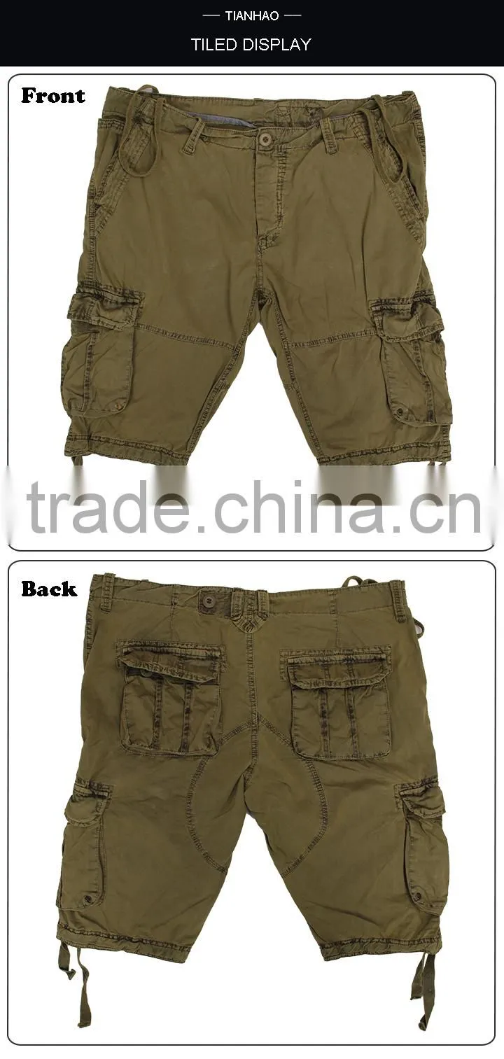 100% Cotton Quality 3/4 Men's Short Pants with Drawstring