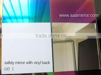 4mm S wave safety mirror with vinyl back in Customer size