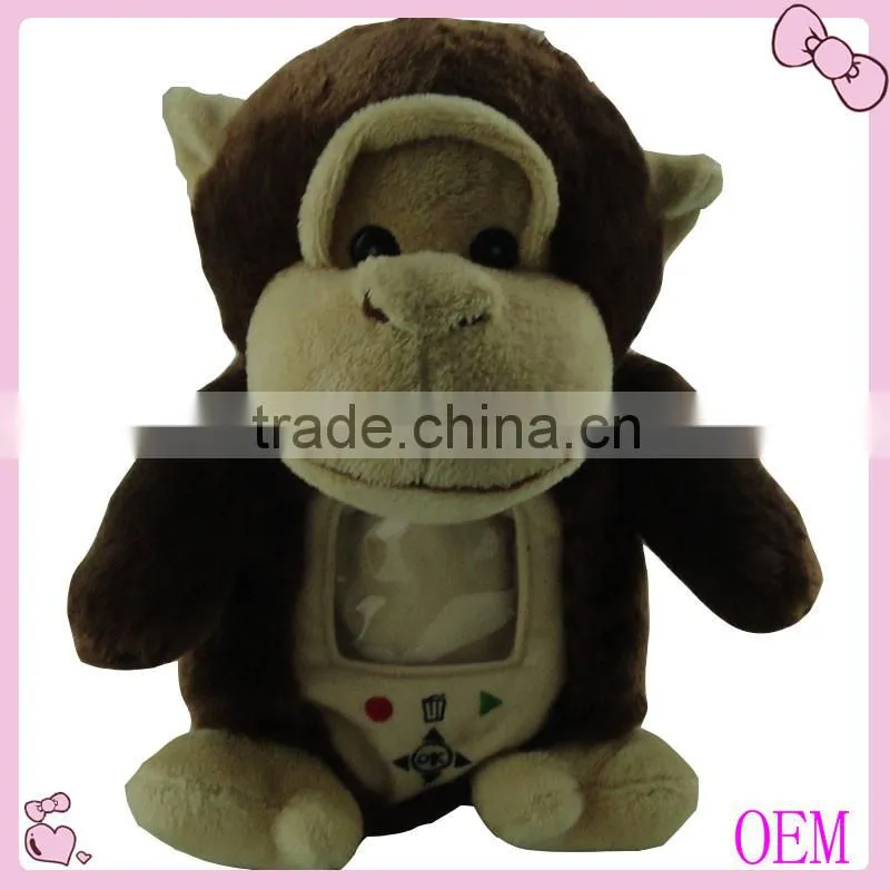 brown and gray cute stuffed plush monkey toy factory