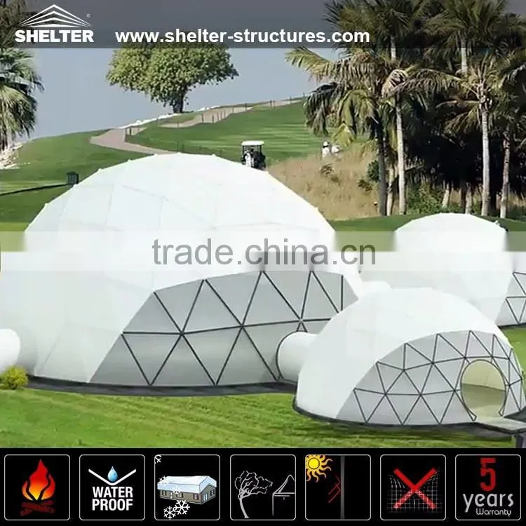 Luxury white pvc geodesic dome tents for sale