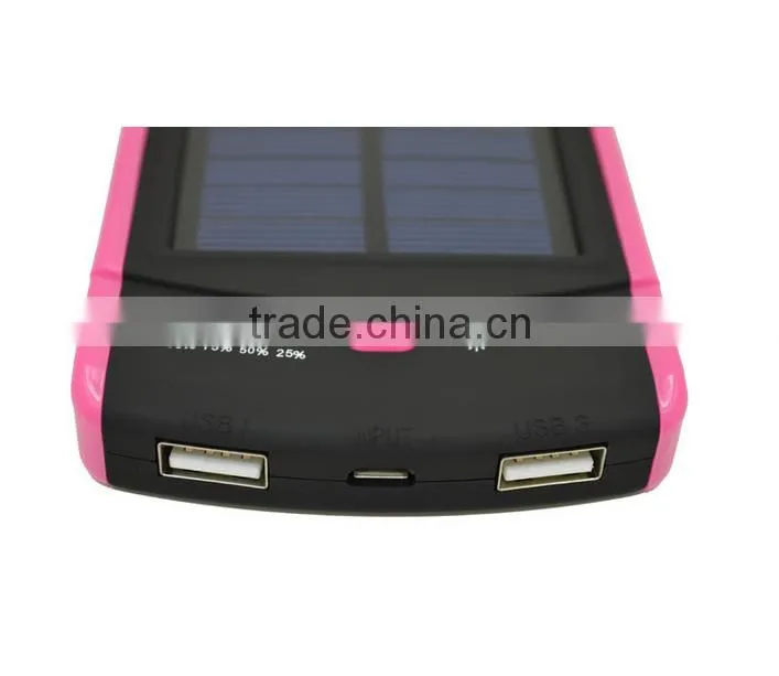 emergency power supply wireless charging dual usb solar power bank