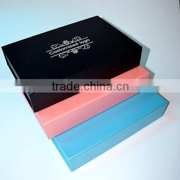 Customized Blue black matt folding clothing packaging box