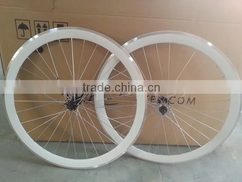 2016 hot selling aluminum alloy wheel set fixed gear wheelset filpflop hub cnc wheelset china wheelset factory