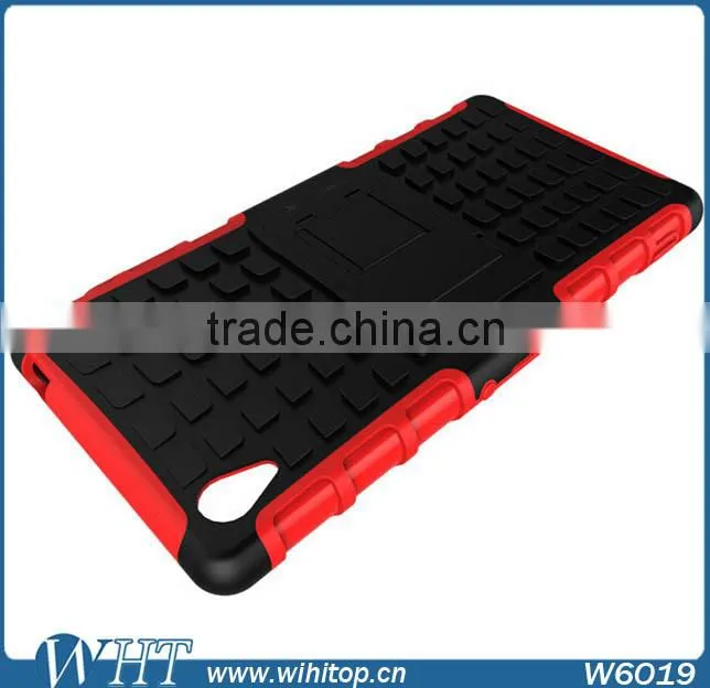 PC TPU Silicone 2 in 1 Kickstand Protective Case Cell Phone Case for Sony Xperia Z3 # W6019