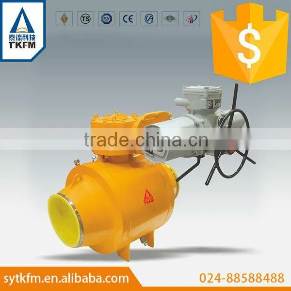 TKFM hot sale low pressure pipeline gas shielded welding trunnion ball valve