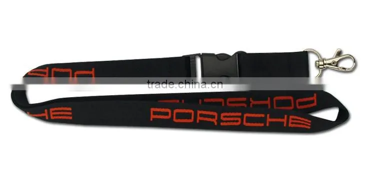 woven lanyard with one side print custom logo for remove before flight