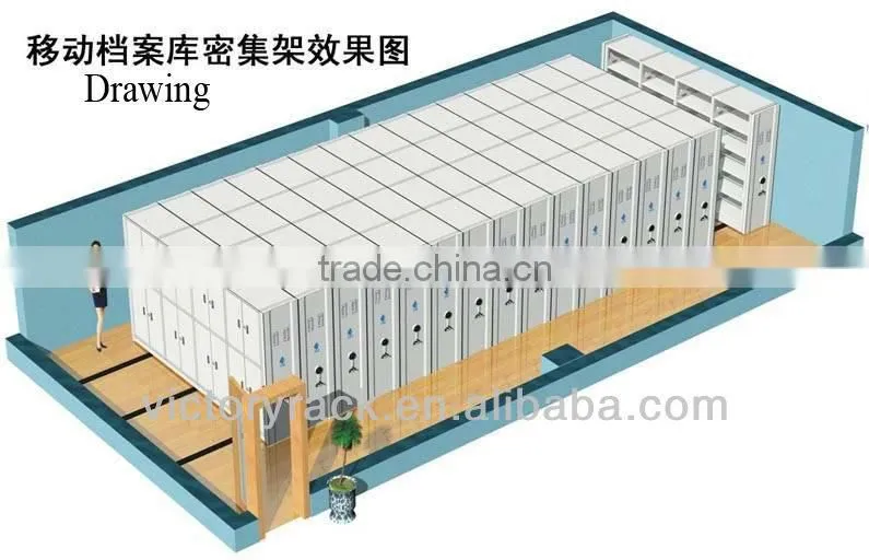 Mobile compact file cabinet
