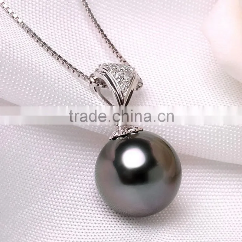 jewelry stores 9--10mm saltwater tahitian black pearls pendant for sales