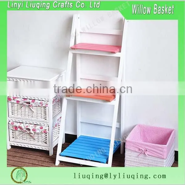 New arrival stylish three tier wood shelf knock down shelf display shelf