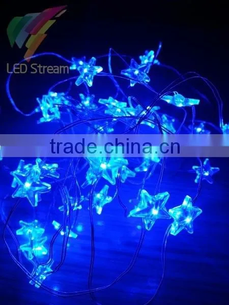 Twinkle Blue Star LED String light 3AA Battery Operated for Christmas