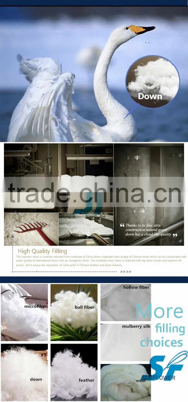 cream cotton fabric down quilt queen king comforter shell