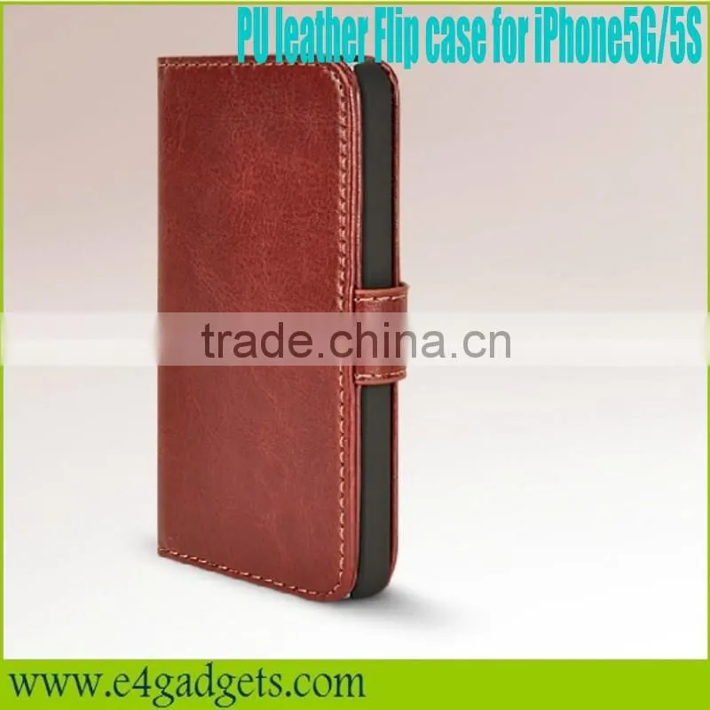 2013 Hot sale High quality PU leather front and back case for iphone5