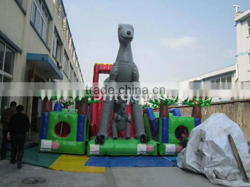 Popular Large Funny PVC Cartoon Slide Inflatable Obstacle