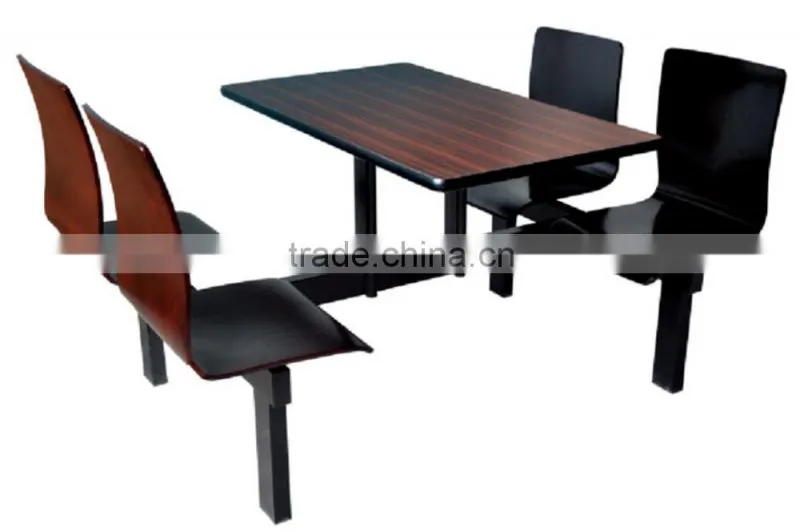 taobao price military canteen fast food set restaurant furniture chair with bent plywood seating