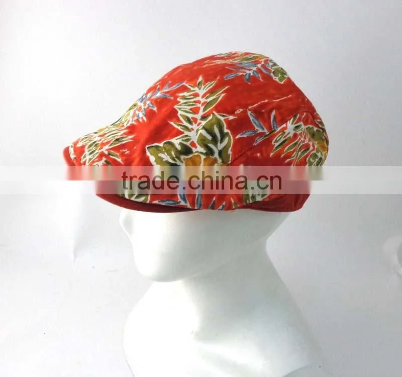 WLOF0702-11 100% Cotton canvas floral printed golf cap, needlepoint man hat and cap