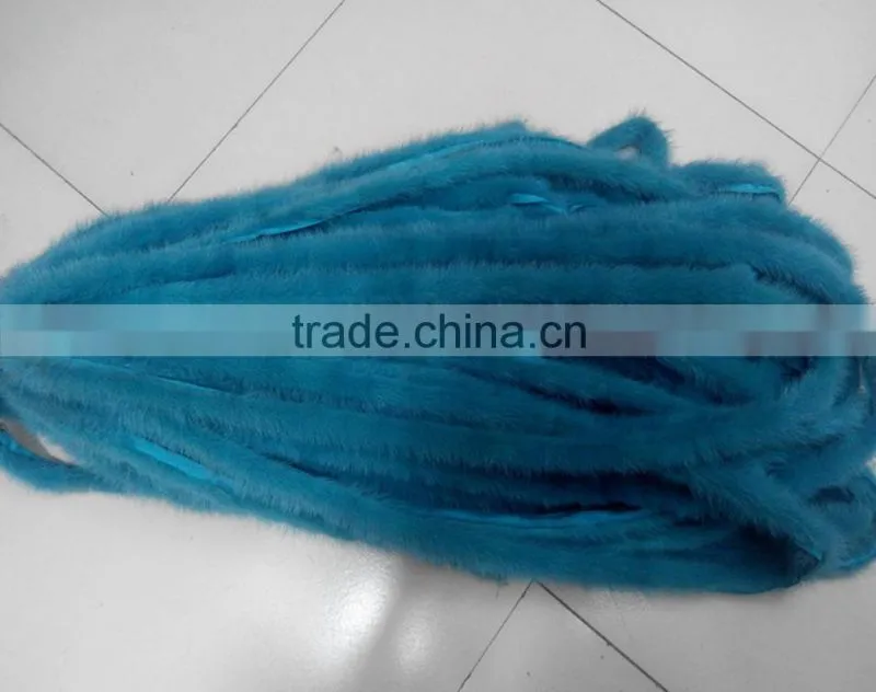 China Wholesale Dye Mink Fur Strip / Fur Collar / Real White Mink Fur Trimming