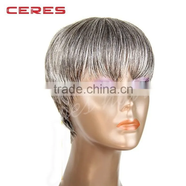Top Fashion Factory Price 100% Human Hair Brazilian Remy Gray Hair Full Lace Wig Glueless Ombre Two Tone 1B T Gray Full Lace Wig