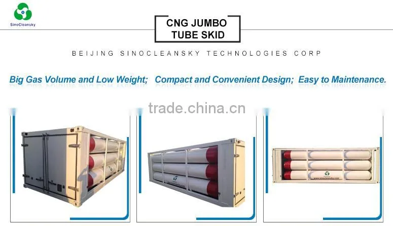 China Supplier CNG Tube Skid Trailer 8,9,10,11,12 Tubes with 25Mpa