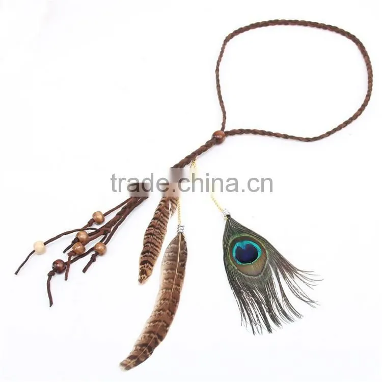 peacock feathers peruvian curly braiding braid hair band