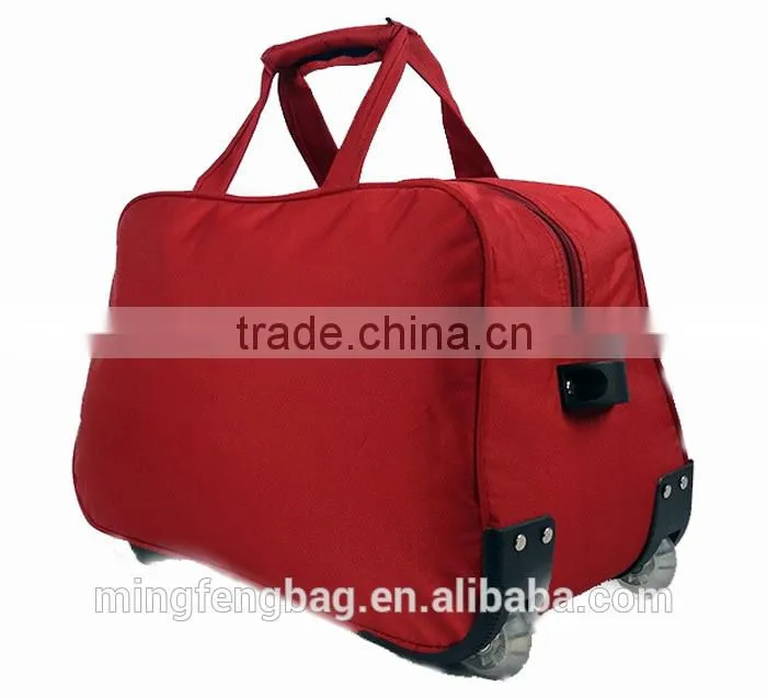 Trolley Bag red color portable 600D oxford trolley travel bag