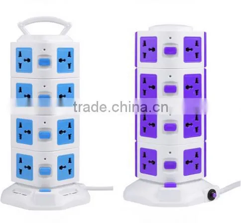 Tower Protected extension socket with Main Switch Indicator and Surge indicators, power converter, Electric Socket