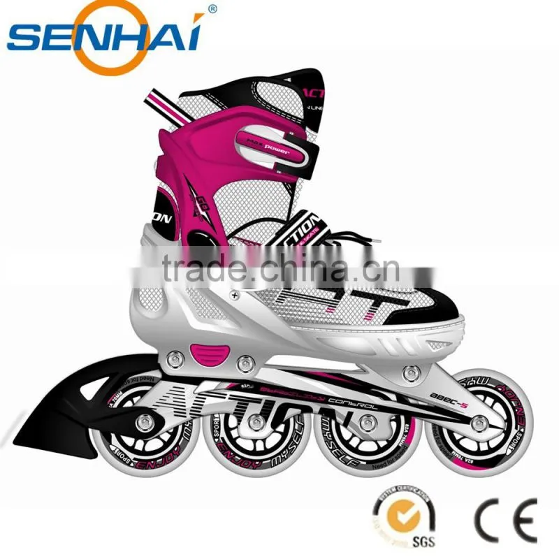 Senhai Inline Roller Skate Skate board Shoes Skating Sport Shoes with 3 Color Optionals and Stopper On the Right Foot