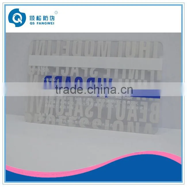 Transparent PVC VIP cards