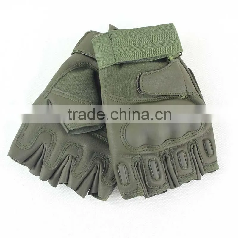 cut finger olive green army gloves