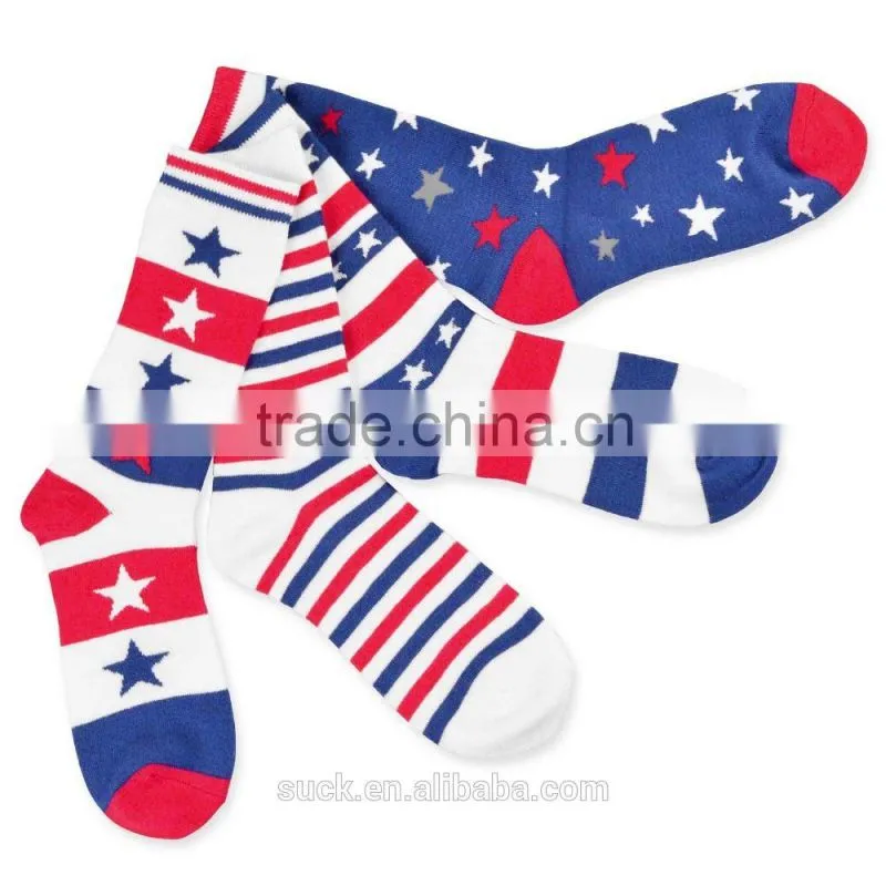 fashion cute combed cotton American Star & Stripes Flag Socks for Men and Women