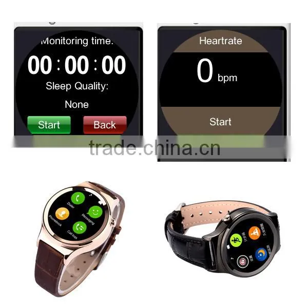 Round IPS screen bluetooth smart watch android wear and phone C803 smartwatch made in shenzhen support ios system