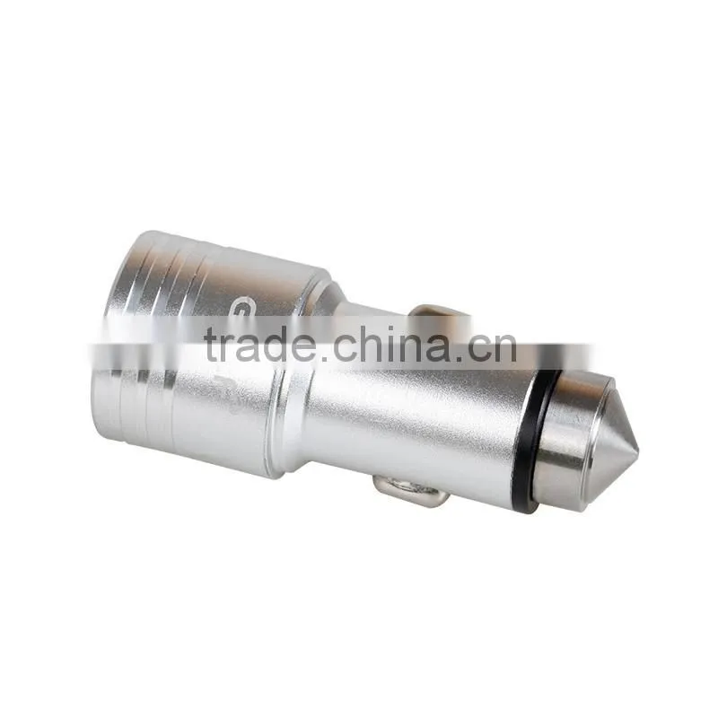 Metal Quick Charge 2.0 Car Mobile Charger Dual USB Output Quick Charge USB For Tablets ,mobile phone