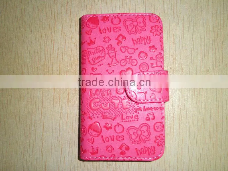 universal leather smart phone cover cases for 4.7 inch mobile cell phones wallet style